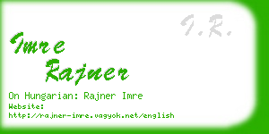 imre rajner business card